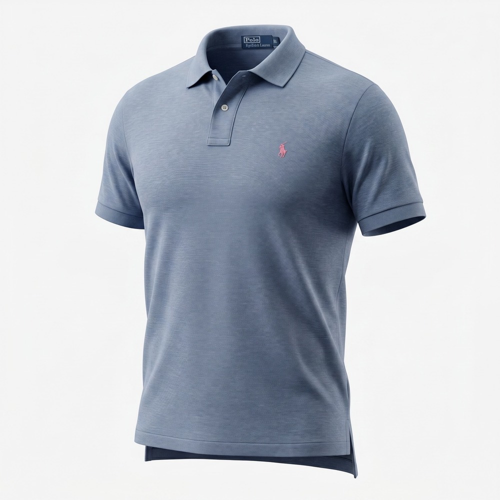 Polo Ralph Lauren Mens XL Blue Heather Cotton Short Sleeve Pony Logo Polo Shirt